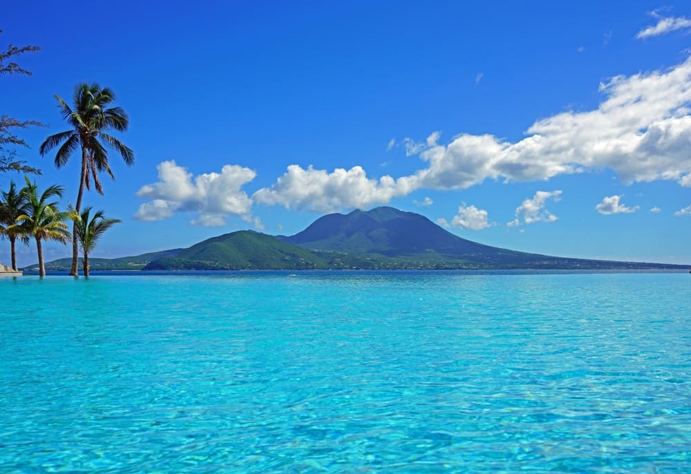 Nevis Peak across The Narrows from St Kitts